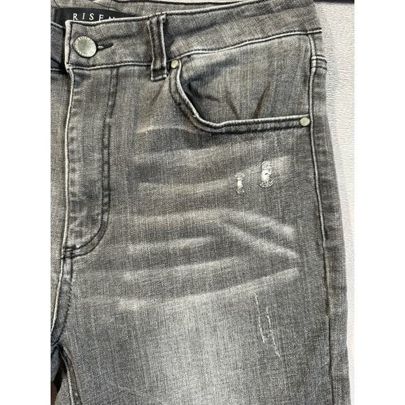 Risen Dexter Skinny Jean Women’s Size 30/11 Gray Light Distress Stretch Mid Rise - Picture 6 of 14